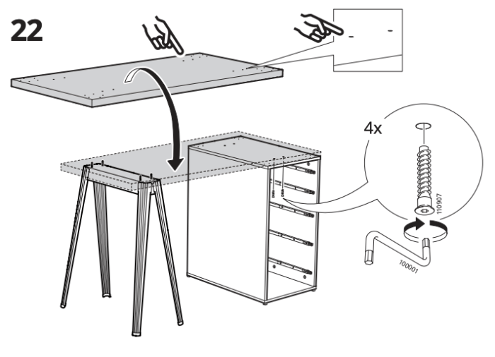 IKEAのデスクの組み立て方