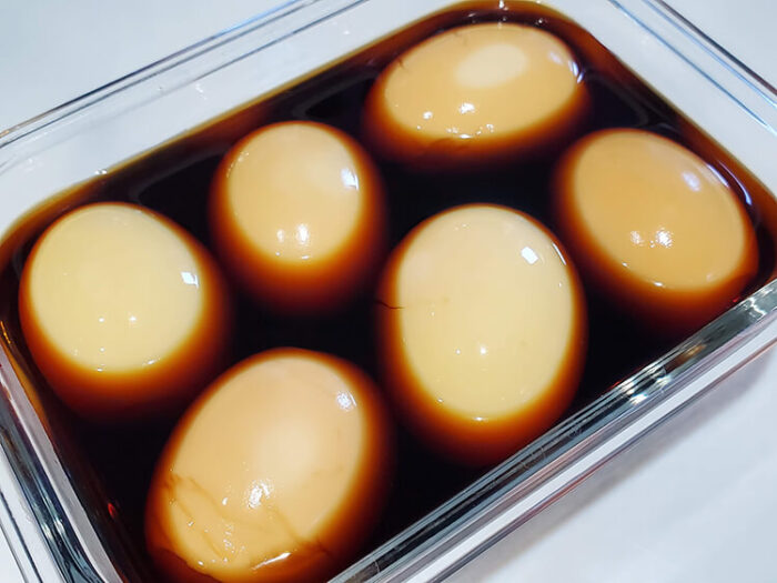 IWANO耐熱ガラス製密閉保存容器で煮卵の保存